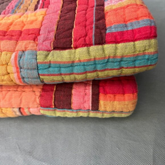 The Company Store Set Of 2 Patchwork Multicolored Cabin Rustic Pillow Shams - Picture 6 of 6